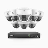 HZ804 - 4K 16 Channel 8 Cameras PoE Security System, 4X Optical Zoom, 2.8 - 12 MM Motorized Varifocal Lens, Smart Dual Light Night Vision, Motion Detection 2.0, Built-in Microphone, Siren & Strobe Alarm, Upgraded Version